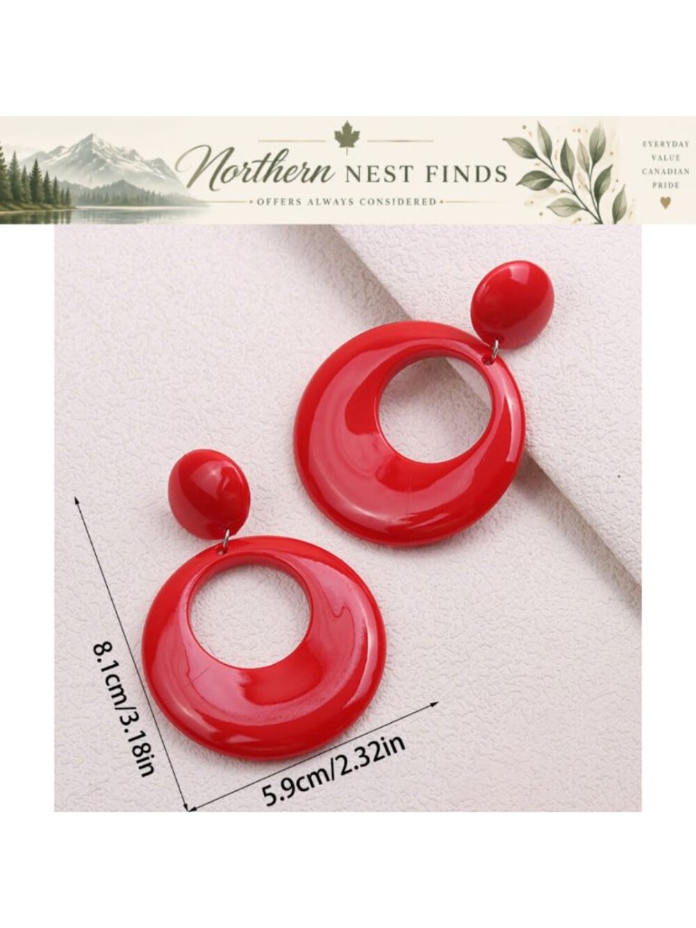 Acrylic Retro Drop Earrings Dangle 70s Jewelry for Women
